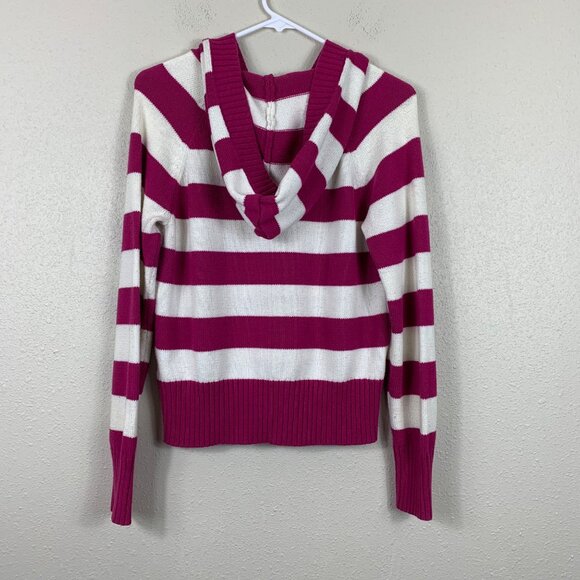 Vintage Y2K Aeropostale Women’s Striped Hooded Sweater Size Large - Picture 6 of 6